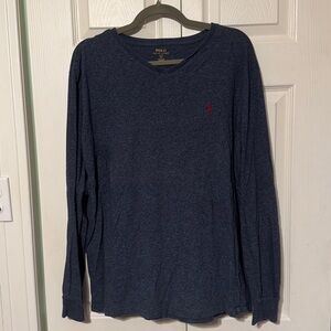Polo by Ralph Lauren Heather Blue V-Neck Tee